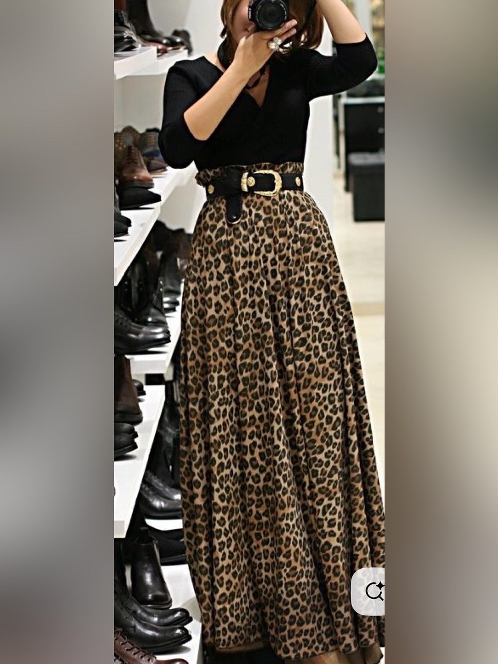 Body Central Leopard Print Maxi Skirt - Tan & Black